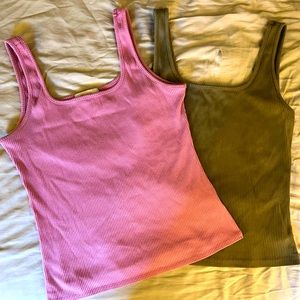 Bundle of 2 Anthropologie Eri + Ali Ribbed Tank Tops